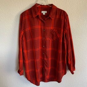 Ava & Viv 2X Fall plaid button down
